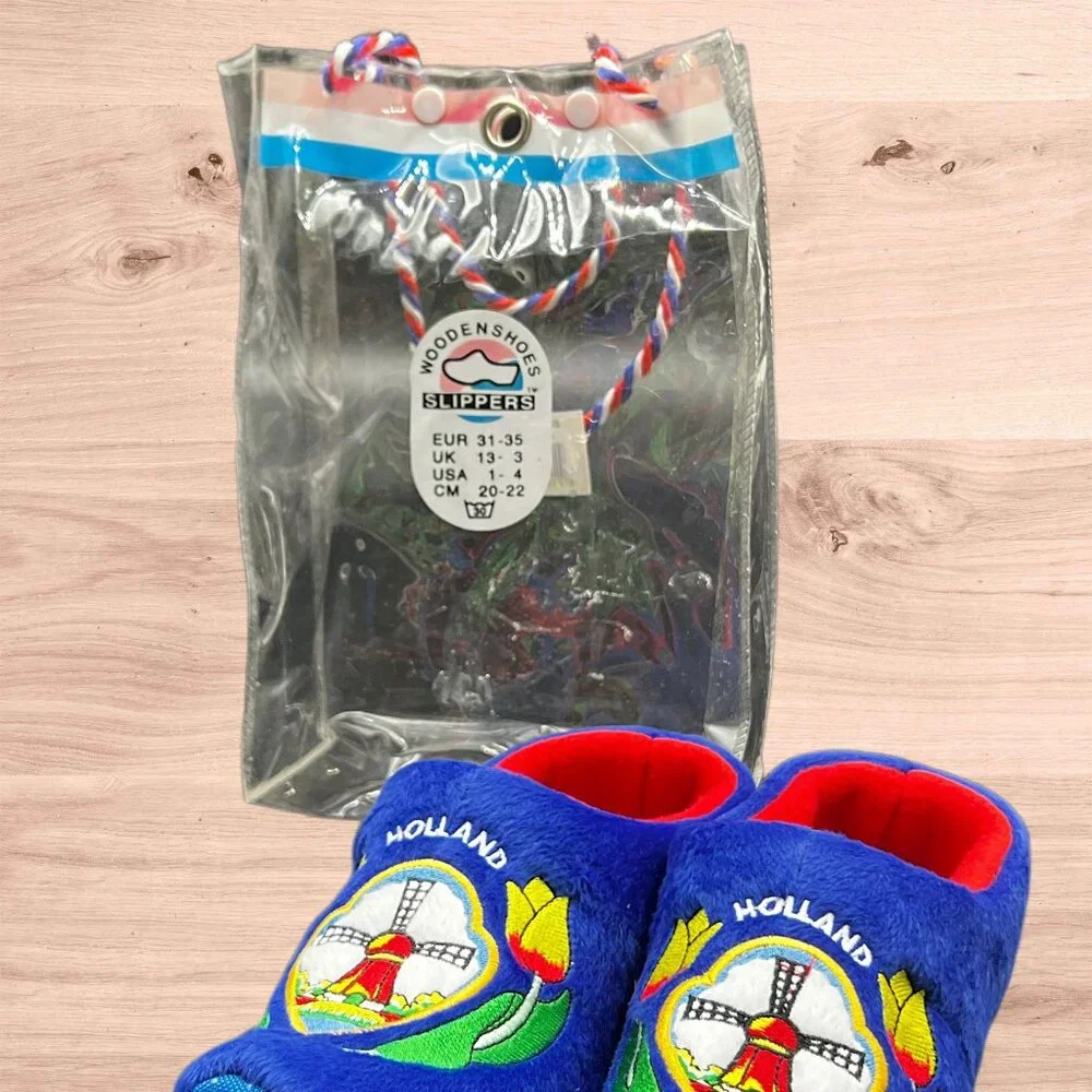 World of Clogs KIDS Dutch Slippers Wooden Shoes Fleece Holland Embroider Unisex